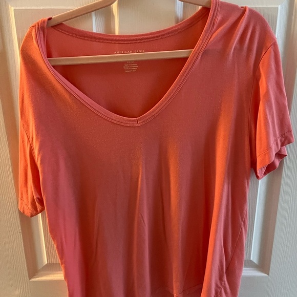 American Eagle Outfitters coral Relaxed Short Sleeve Tee size S oversized - Picture 1 of 4
